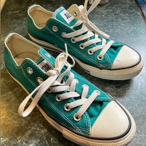 Converse All Star Low Top Teal Canvas Sneakers